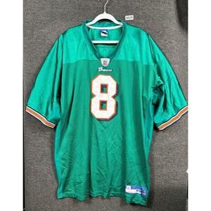 Miami Dolphins Jersey Mens 56 Teal Aqua NFL Football Reebok Daunte Culpepper